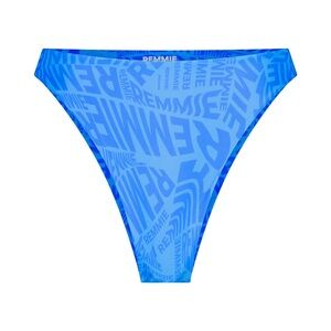 NEW Remmie by Riley Ocean‎ Blue Logo Print Cheeky Swim Bikini Bottoms 5XL